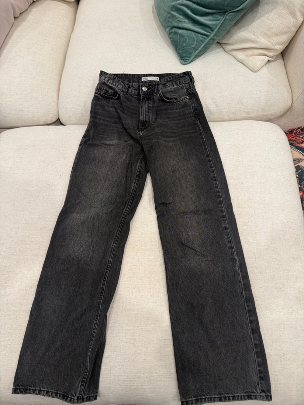 Zara Washed Black High-Rise Jeans